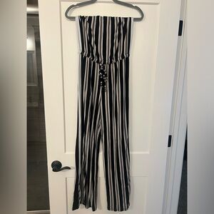 Long pants strapless romper